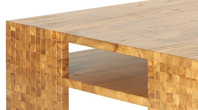niedriger Esstisch Holz Design Regale Quadratform