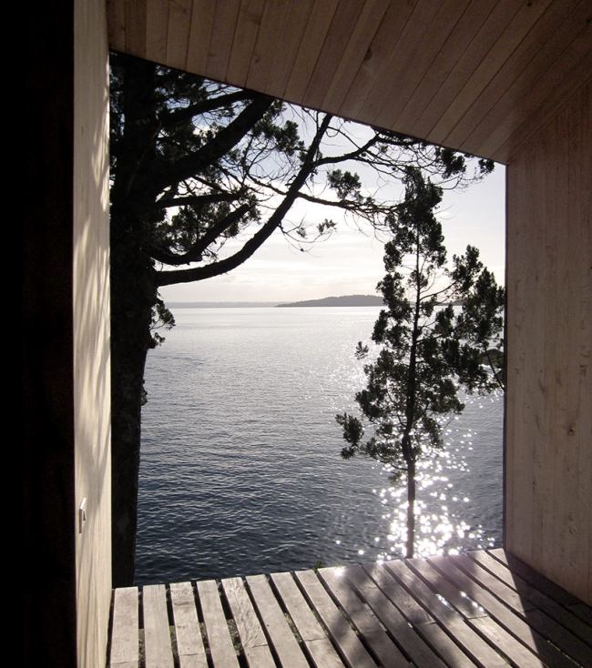 panoramablick see holz sauna design mit seeblick