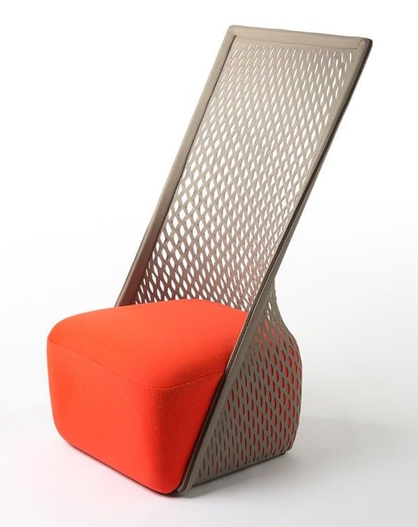 polsterhocker orange designer stuhl von benjamin hubert
