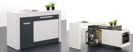 praktisches faltsystem kleine küche mit modularem design