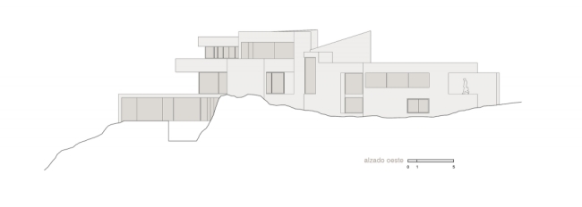 querschnitt zeichnung el viento moderne villa auf marmorstein grundlage
