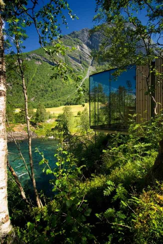 reiche pflanzenwelt juvet landschaftshotel design in norwegen