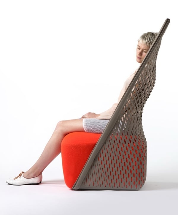 seitenansicht hängematte designer stuhl von benjamin hubert
