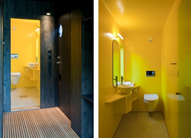 toilette gelb juvet landschaftshotel design in norwegen