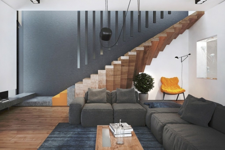 treppen designs effekt nuancen holz modern wohnzimmer