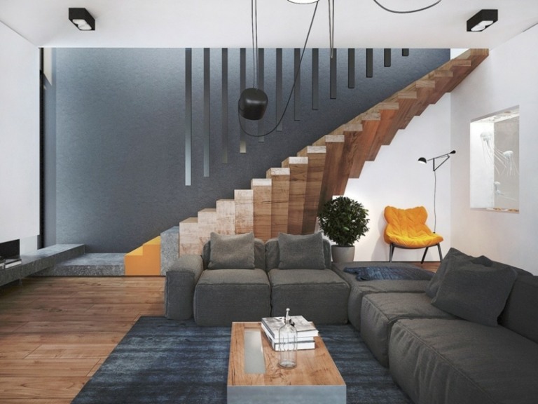 treppen designs effekt nuancen holz modern wohnzimmer