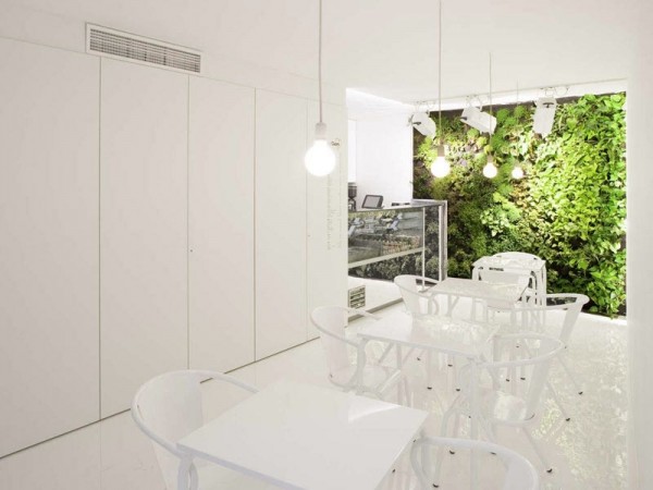 vertikale gärten haus dekor weiße möbel kontrast