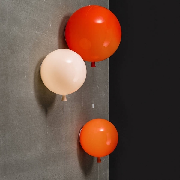 wandleuchten orange verspieltes leuchten design in ballon form
