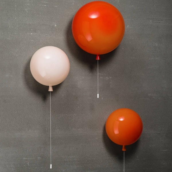 weiß orange verspieltes leuchten design in ballon form