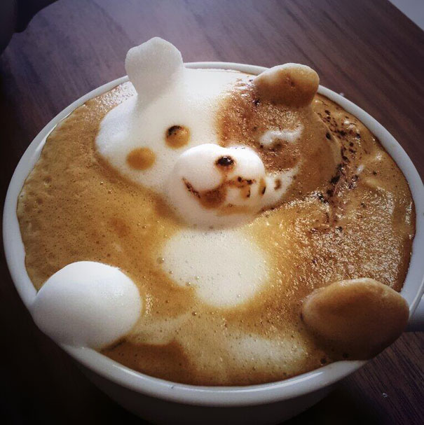 3d kaffee latte art kazuki yamamoto panda