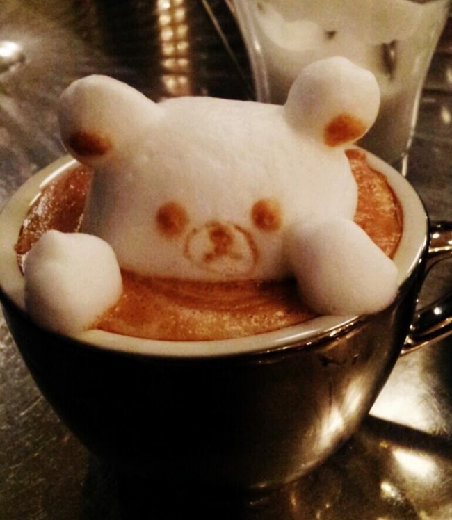 3d latte kaffee art kazuki yamamoto bärchen