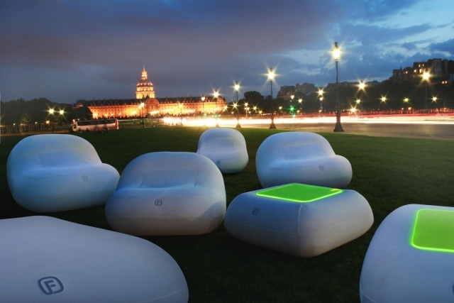 Aufblasbare Möbelstücke LED-Beleuchtung fugu frankreich