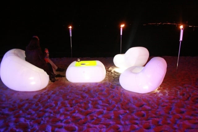 Aufblasbare Möbel LED-Beleuchtung fugu strand lounge möbel
