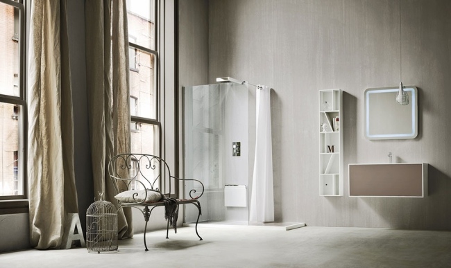 Bad Wandspiegel integrierte-led Beleuchtung-Giano Serie-italienisches Design Trends