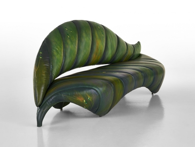 Blattförmig Sessel-Sicis Magnolia-grün Sitz-Lehne skulptural