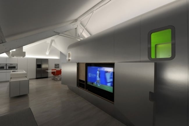 Loft Appartement Belgien Stil-Aluminium Bad-Kapsel integriert Flachbild-Fernseher hi tech