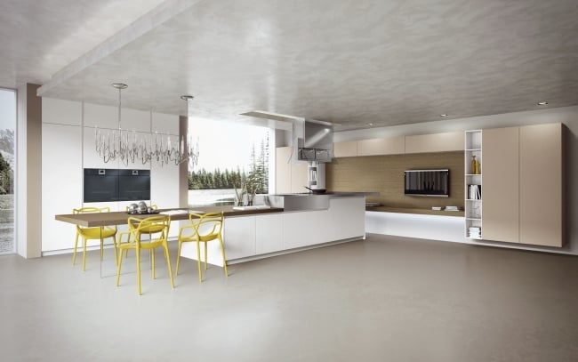 Design Küche AK_03-1 Franco Driusso-gelbe Essstühle-modern Einrichtung Ideen