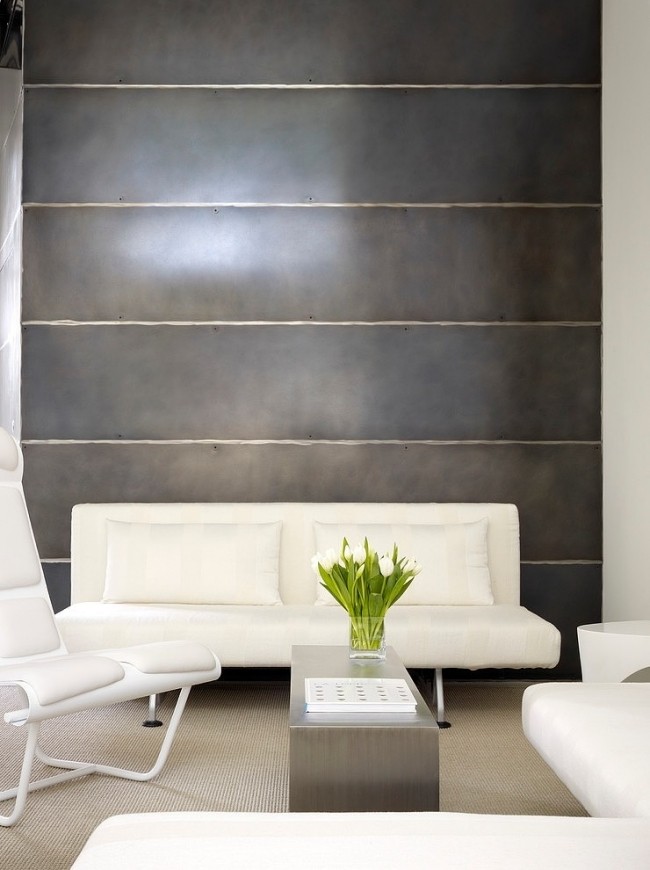 Designer Loft-Wohnung venice-Gary hutton design-Weiß Sofa-Set schwarze Wand