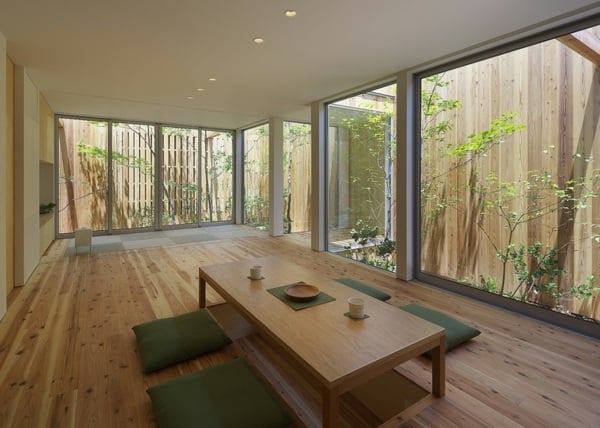 japanischer Stil Holzzaun Garten Design