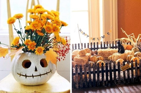 Halloween Vase ausgehöhle Kürbislaterne-MIni Szene schauerlich