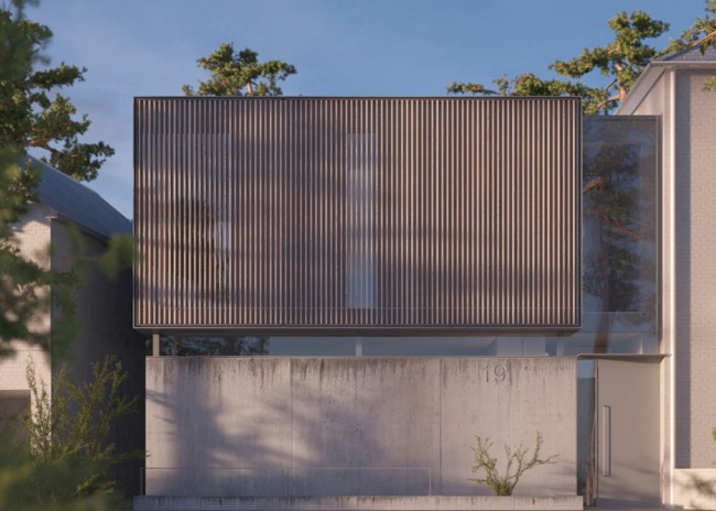 Jalousien Sichtschutz Sonnenschutz modernes Massivhaus bauen