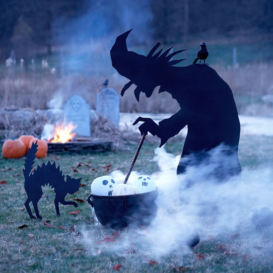 Hexe Katze Nebelmaschine-Gartdendeko-Herbst Halloween Schmuck