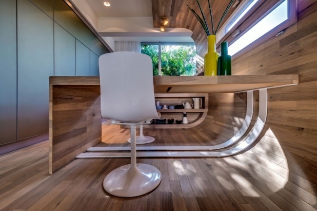 Innenarchitektur Holz-Verkleidungen TLV Get-Away modernes-Appartement Israel 