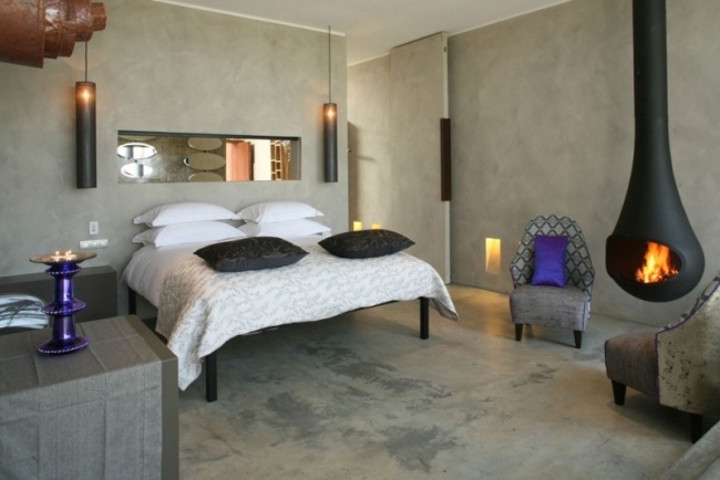 Hotelzimmer Wandputz Möbel Design Portugal-Kamin Ofen