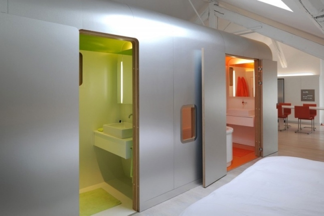 Industrie-Inspiriertes Hi Tech Loft Appartement-Badezimmer-Modul-in der Mitte