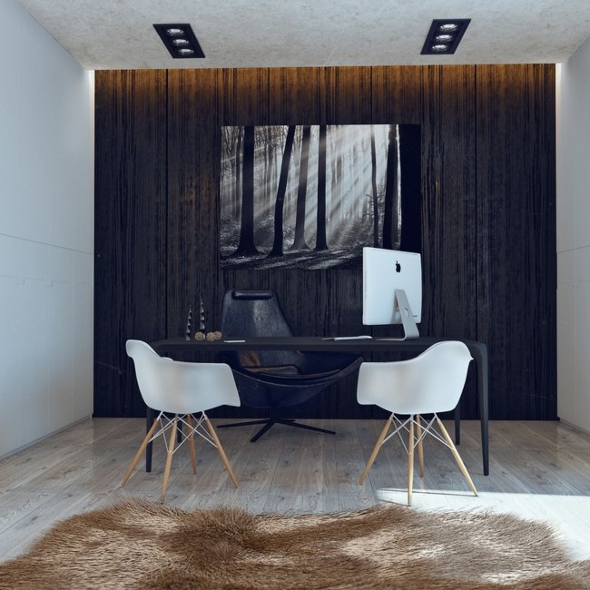 Bild Wand skandinavische Möbel schwarze Akzentwand
