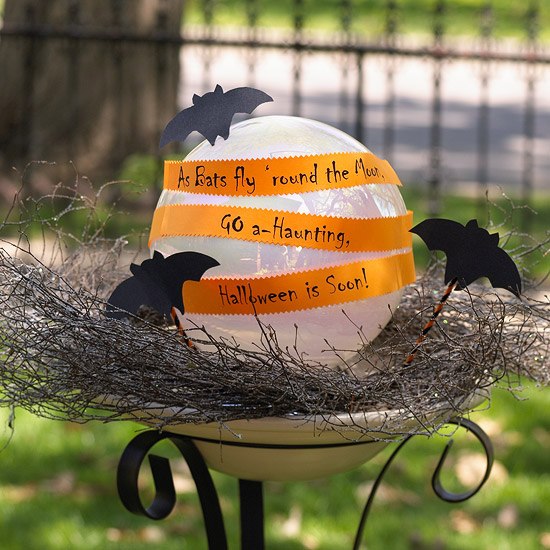 Karton Fledermaus-basteln Eingangsdeko-Garten Idee Halloween