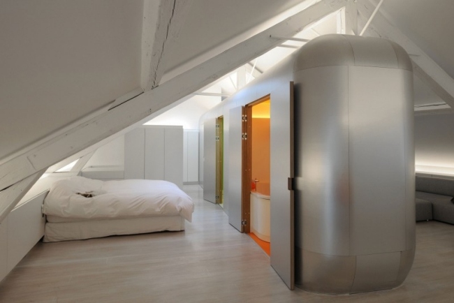 Kempart Loft Schlafbereich Doppelbett-Modul Bad Design