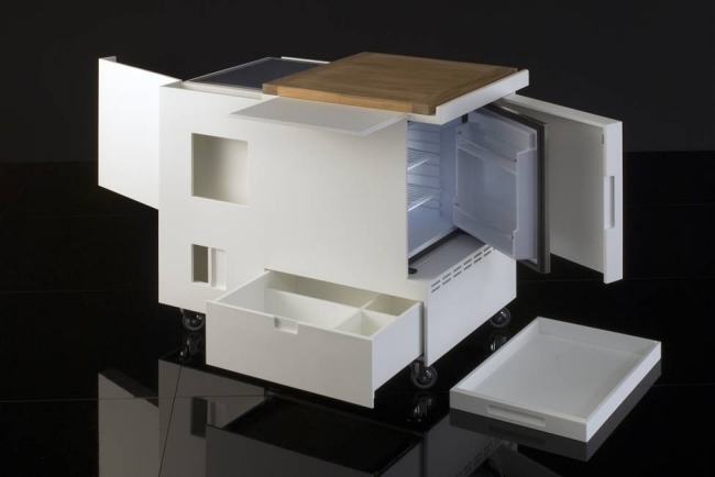 Kompakte Küche-Joe Colombo-boffi minikitchen-Design Konzept modern