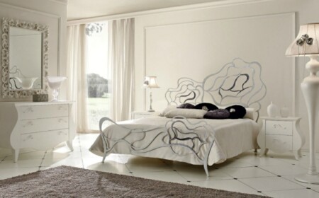 Metall Bett Rahmen klassisch Rosen Muster Design