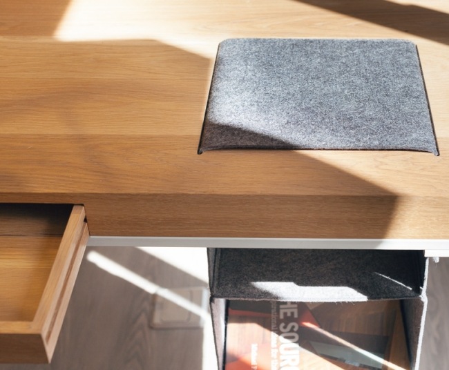 Modern Schreibtisch Holz-mit Tissue-Box versteckt Lagerung Ideen
