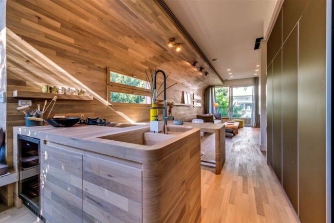 Design Appartement-komplett möbliert-Ausstattung Küchen-Block Holz Bartheke
