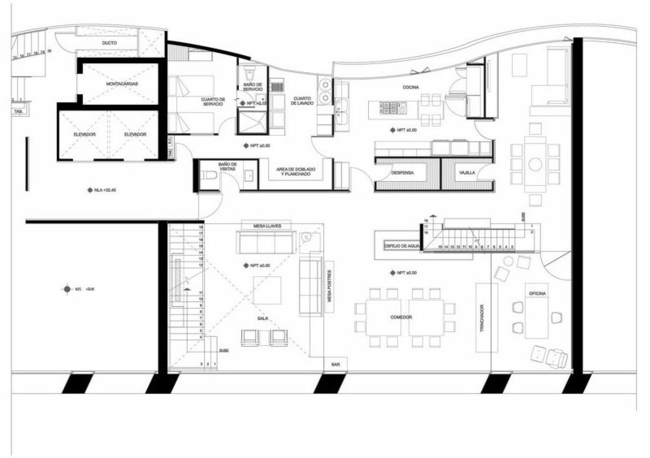 Penthouse Wohnung erste Etage Bauplan Raumteilung