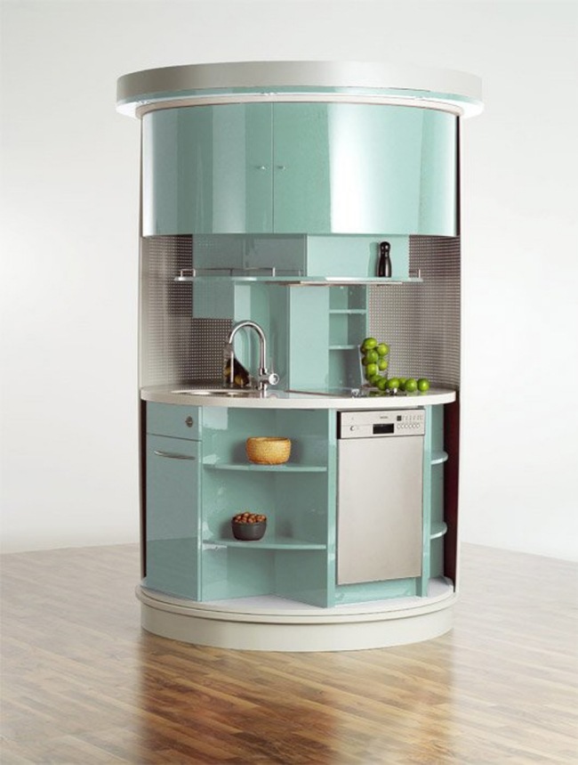 Runde drehbare 180 Grad Küche Clever-Intelligentes Küchenkonzept-grün Ausführung