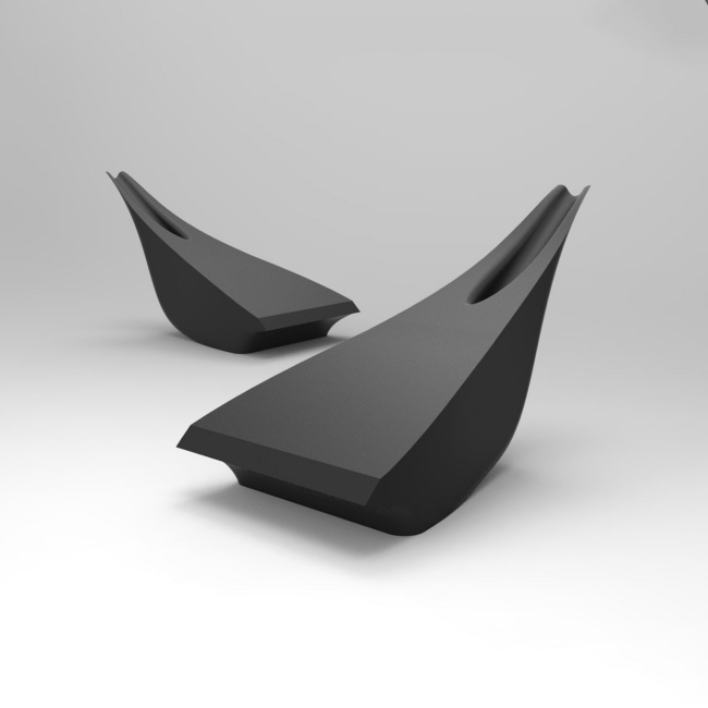 Schwarz Blumenvase Design-AntiVase Tischdeko modern Stahl