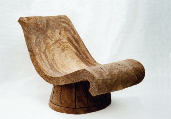 Stuhl rustikaler Look gewundene Form