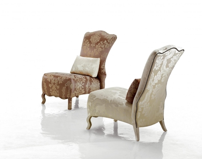 Sessel gemustert-Stoff Polsterung-Maximien Sicis Italienisches Möbeldesign