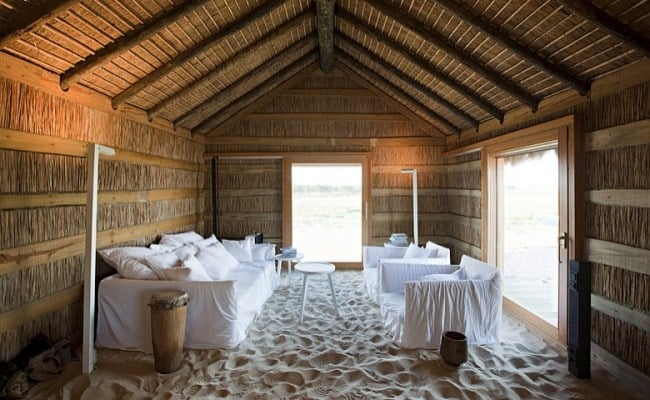 Sommerhaus Wohnzimmer-Feinsand Teppich Portugal Schutzgebiet-Sado Fluss Mündung