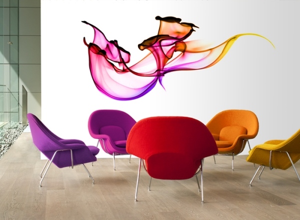 Wandaufkleber großformatig-modern Kombination-Farben dynamisch Bewegung