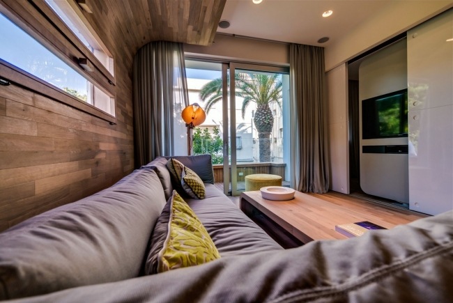 Wohnzimmer Sofa ultra modern-Polsterung Flachbildfernseher-drehbare Wand 