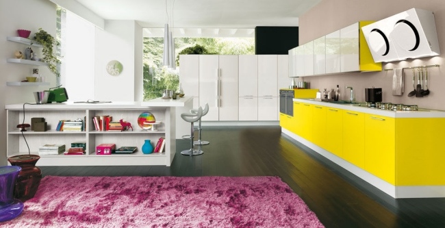 Zecchinon Gelbe Küchen Einrichtung-Möbel Lolita-Serie modern Teppich rosa