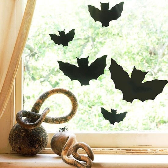 Zierkürbisse Fledermaus schwarz Aufkleber-für Fenster-Dekoration Halloween basteln
