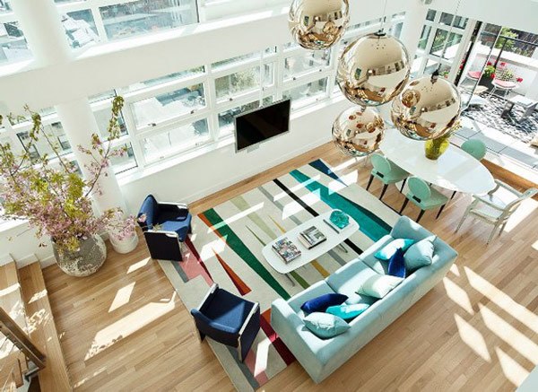 teppich modern Novogratz familie wohnzimmer bunt