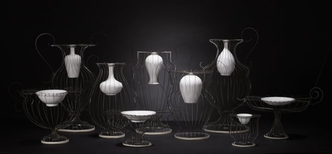 designer vasen porzellan edelstahl lin wei-teng reborn serie