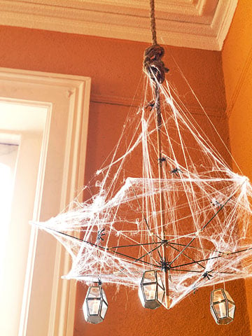 halloween dekoration kunst spinnenweben kronleuchter spinnen