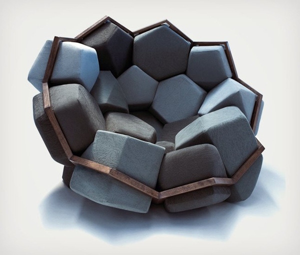 hexagonal pentagonal quartz designer sessel mit geometrischen formen